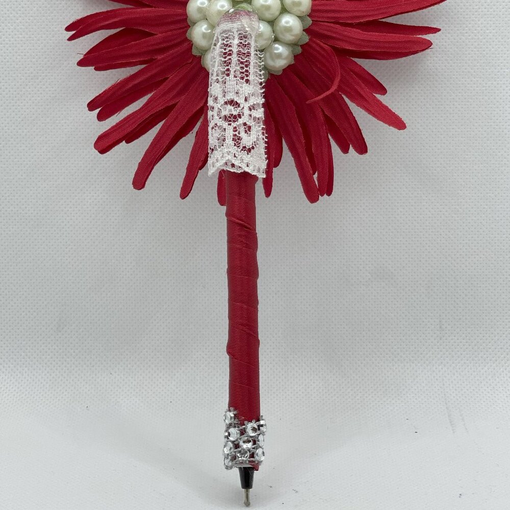 Red Gerbera Flower Journal Writing Pen (R1) - Picture 5 of 5